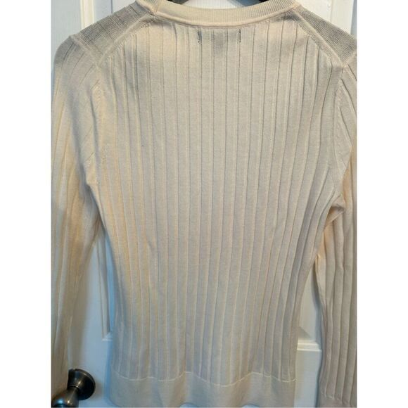 Banana republic sweater merino extra fine wool size medium off white long sleeve - Picture 3 of 5